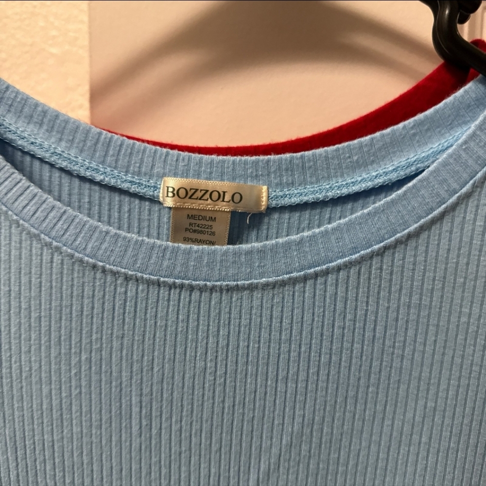 Bundle Bozzolo Ribbed Top Red & Blue Size Small - Picture 6 of 8